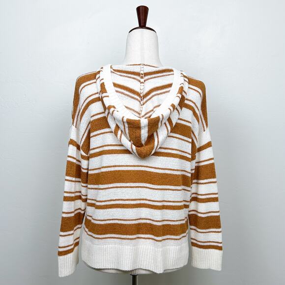 Ann Taylor LOFT Beachy Stripe Knit Hooded Pullover - Picture 4 of 10